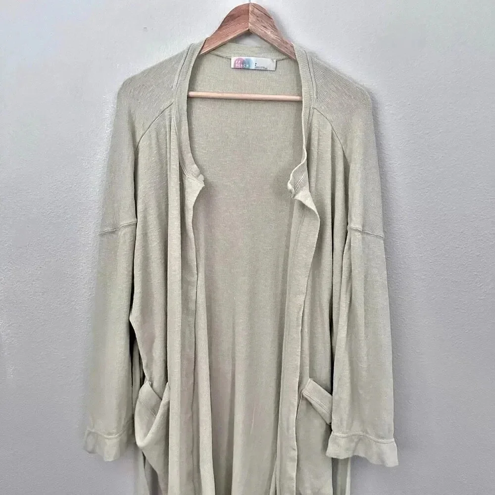FREE PEOPLE BEACH | Golden‎ Sands Oversized Cardigan Light Sage | Size Small
